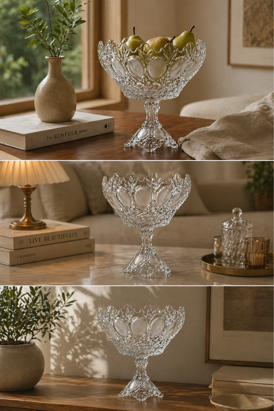 Crystal Pedestal Fruit Bowl - photo 2