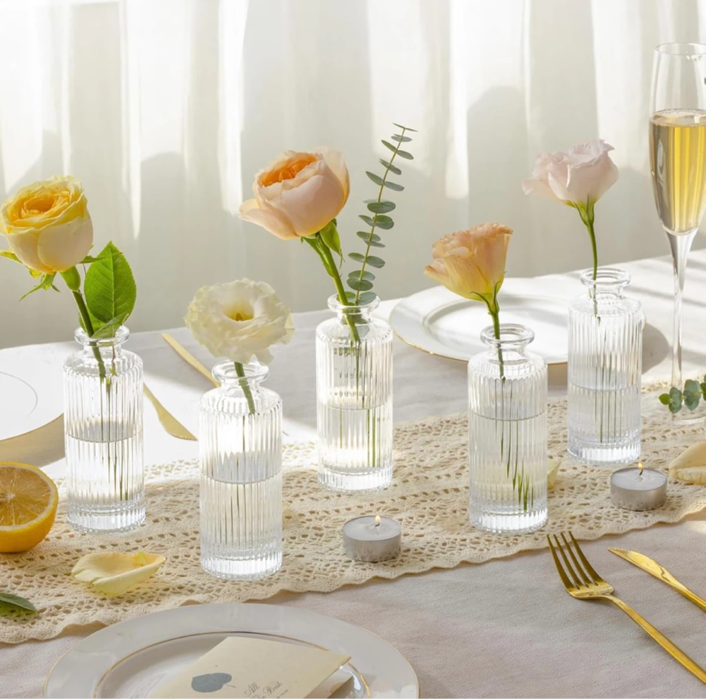 New Clear Glass Mini Bud Vases Set of 12 - photo 2