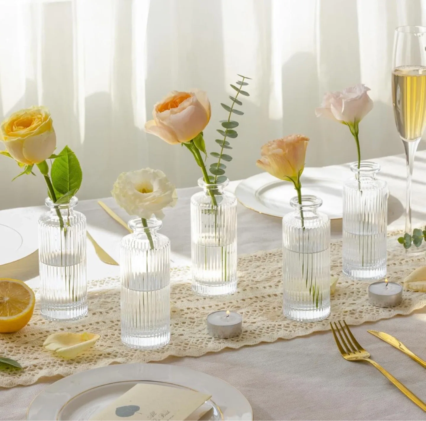 New Clear Glass Mini Bud Vases Set of 12 - photo 2