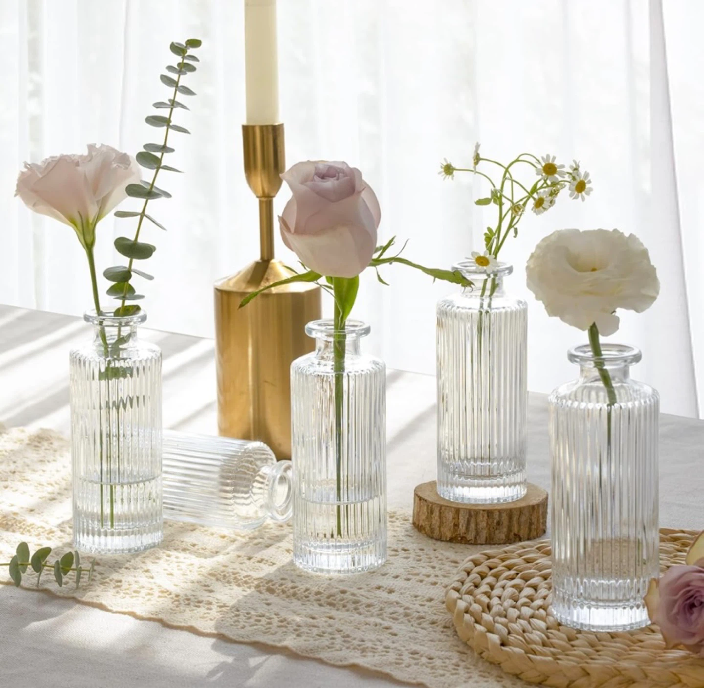 New Clear Glass Mini Bud Vases Set of 12 - photo 5