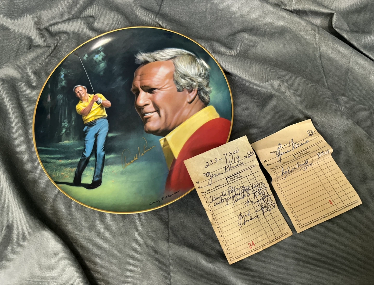 Arnold Palmer autographed collectors plate (golf)