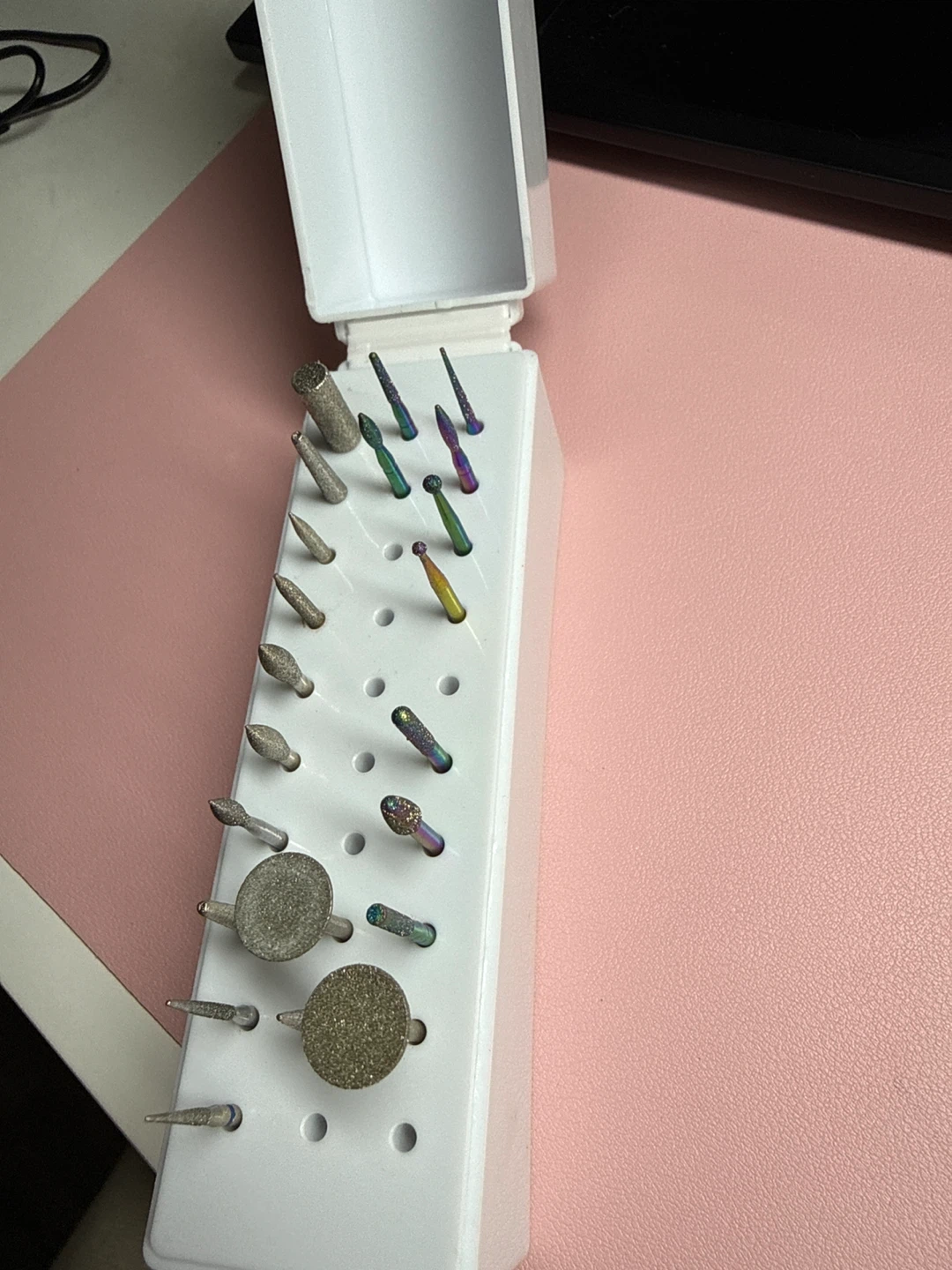 Nail Drill Bit Set with Holder