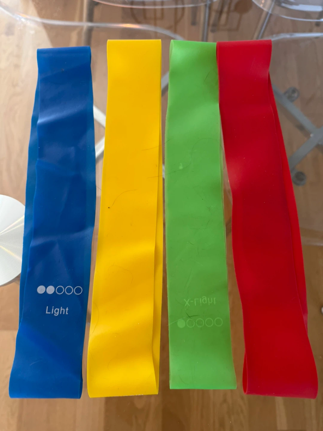 Fitness Resistance Bands Set - Blue, Yellow, Green, Red
