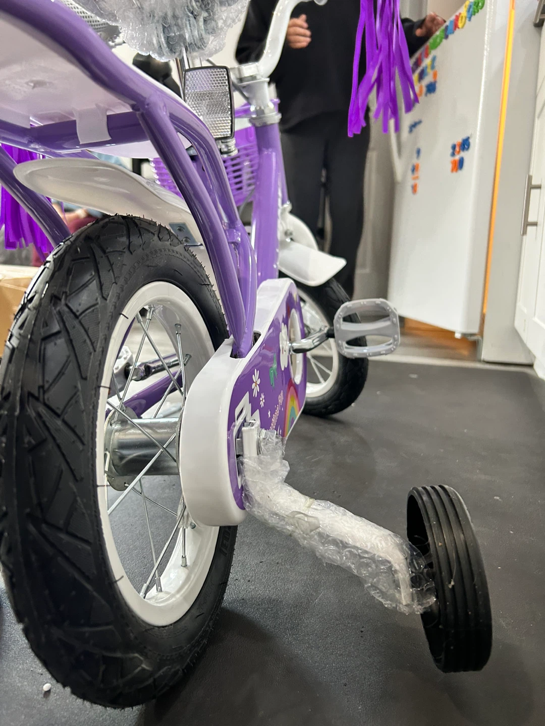 Kids Purple Bike with Basket and Training Wheels - photo 4