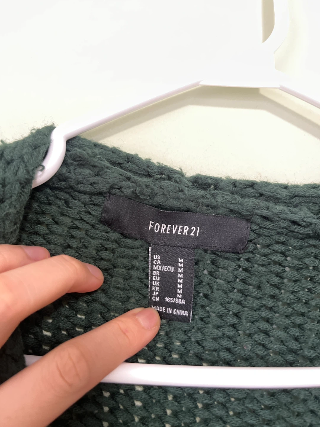 FOREVER 21 Green Knit Cardigan Coat - Size Medium - photo 2