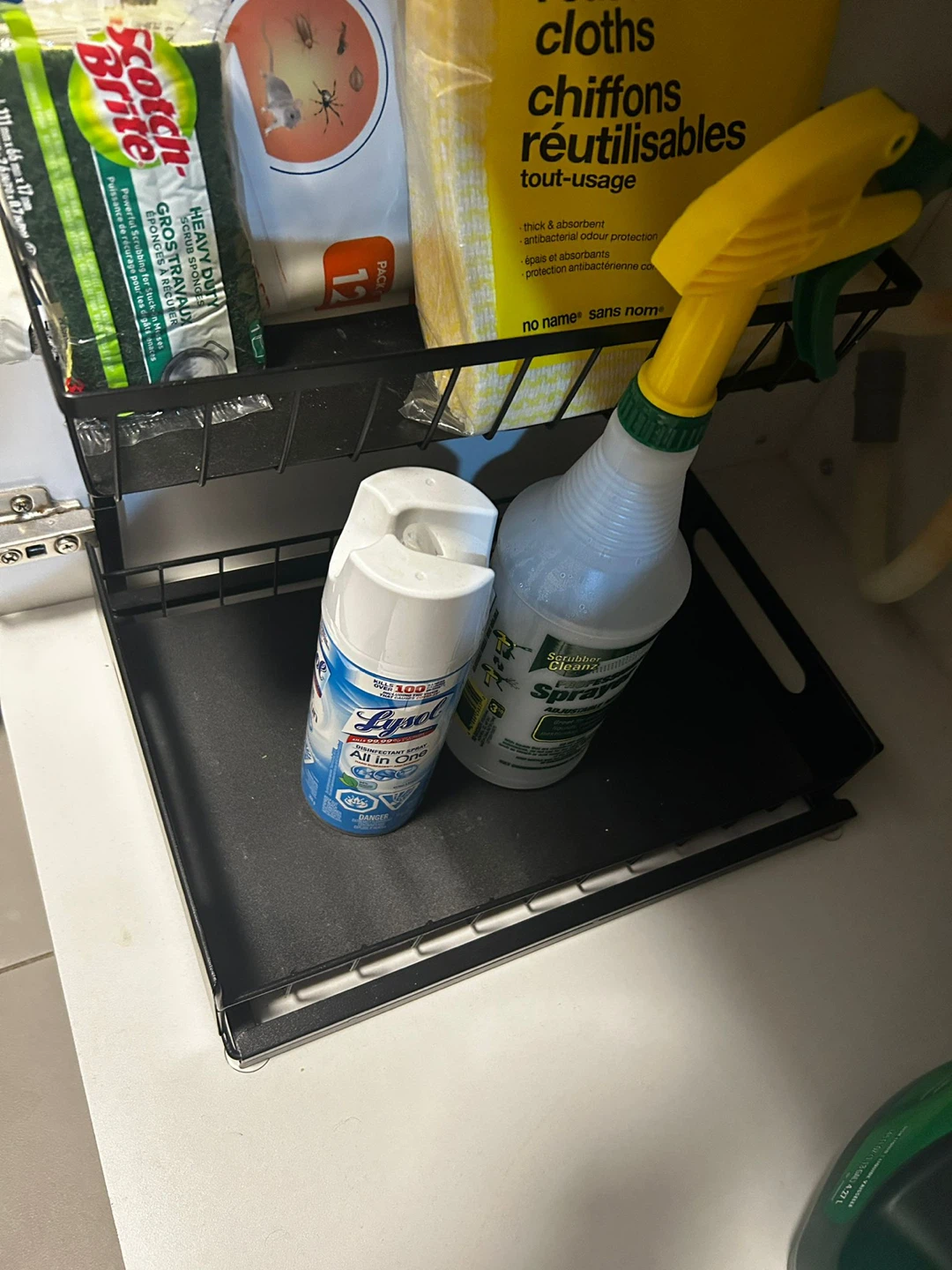 2-Tier Black Under Sink Organizer Shelf - photo 4