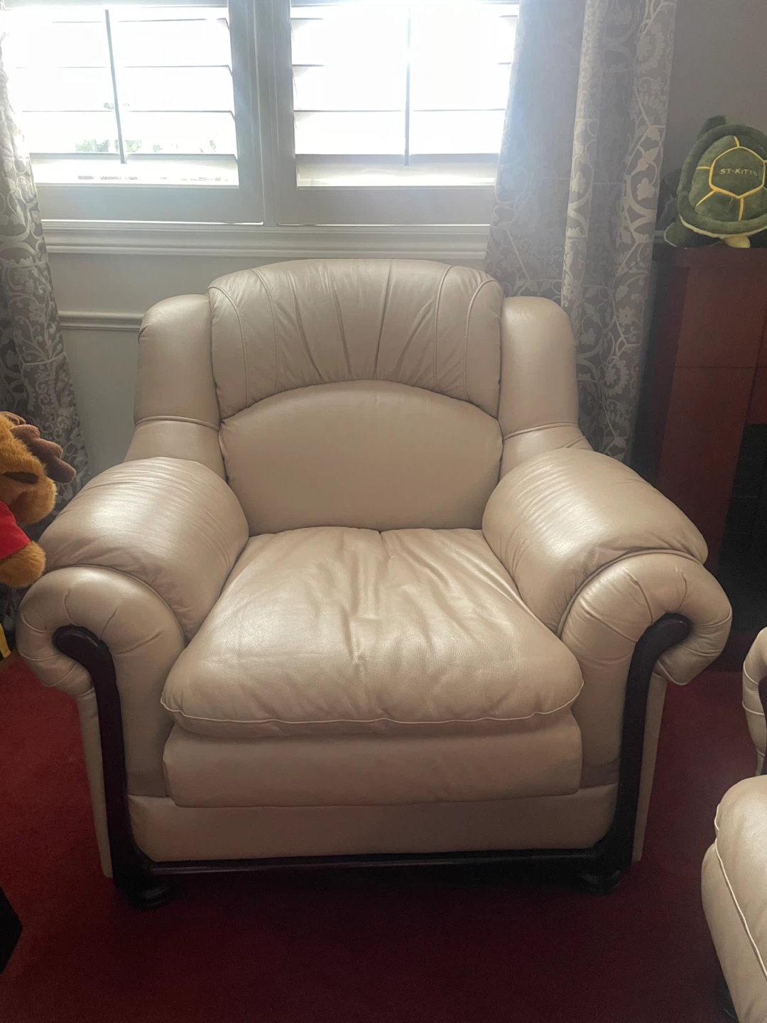Leather Sofa Set - Cream