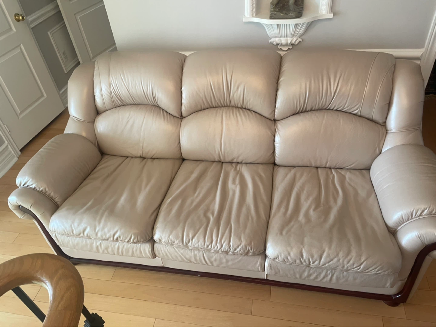 Leather Sofa Set - Cream - photo 3