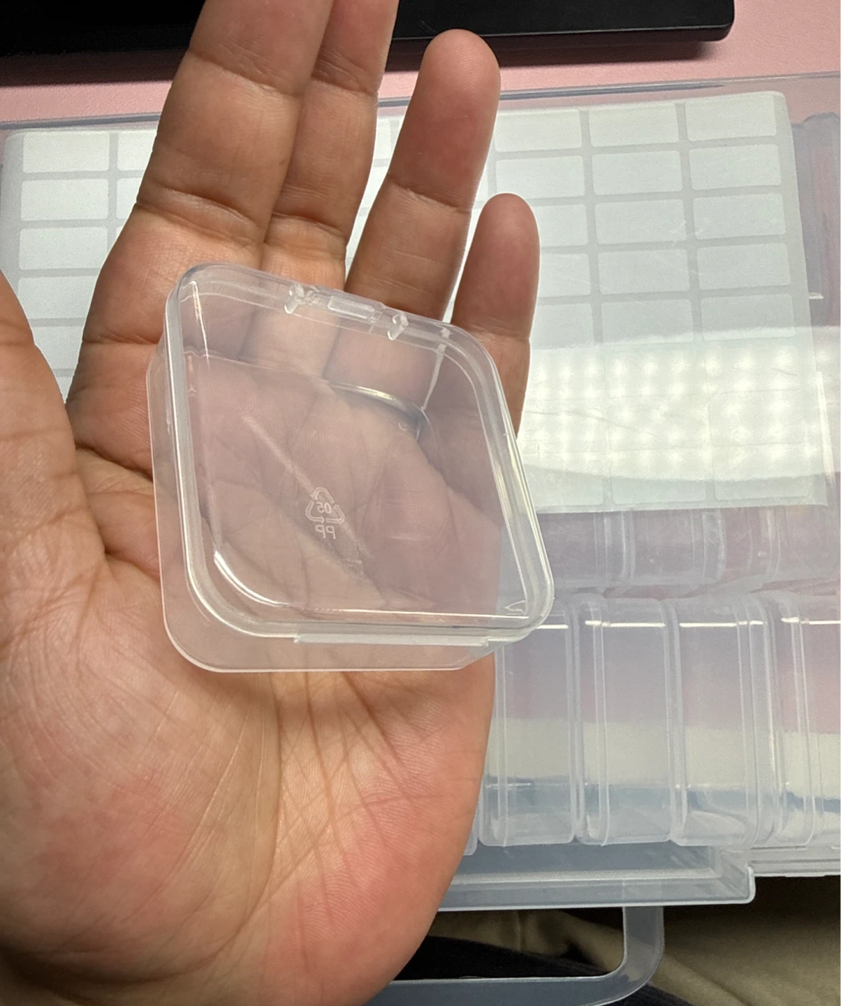 Clear Plastic Storage Box with Multiple Compartments - photo 2