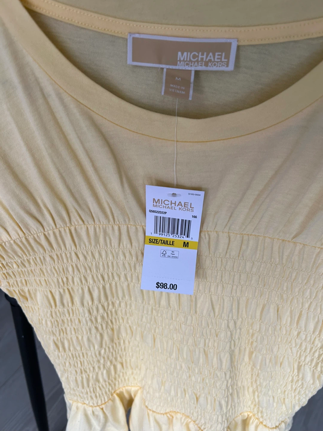 Michael Kors Yellow Smocked T-Shirt - Size M - photo 2