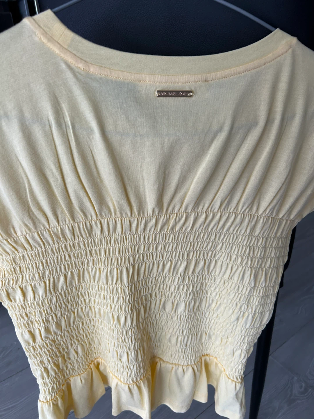 Michael Kors Yellow Smocked T-Shirt - Size M