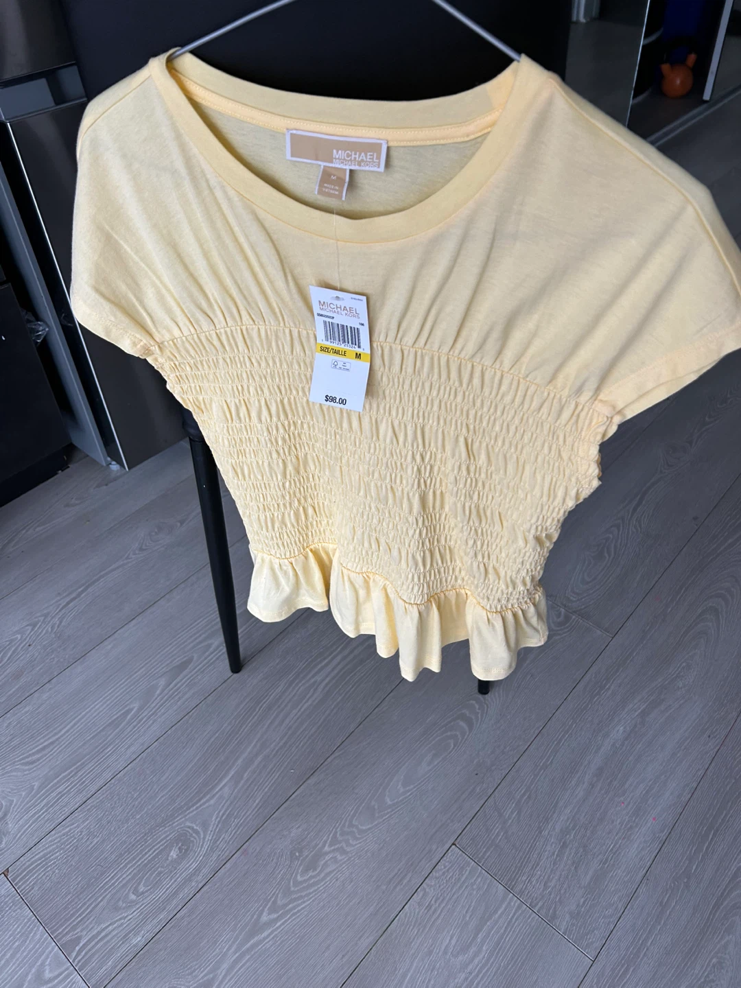 Michael Kors Yellow Smocked T-Shirt - Size M - photo 3