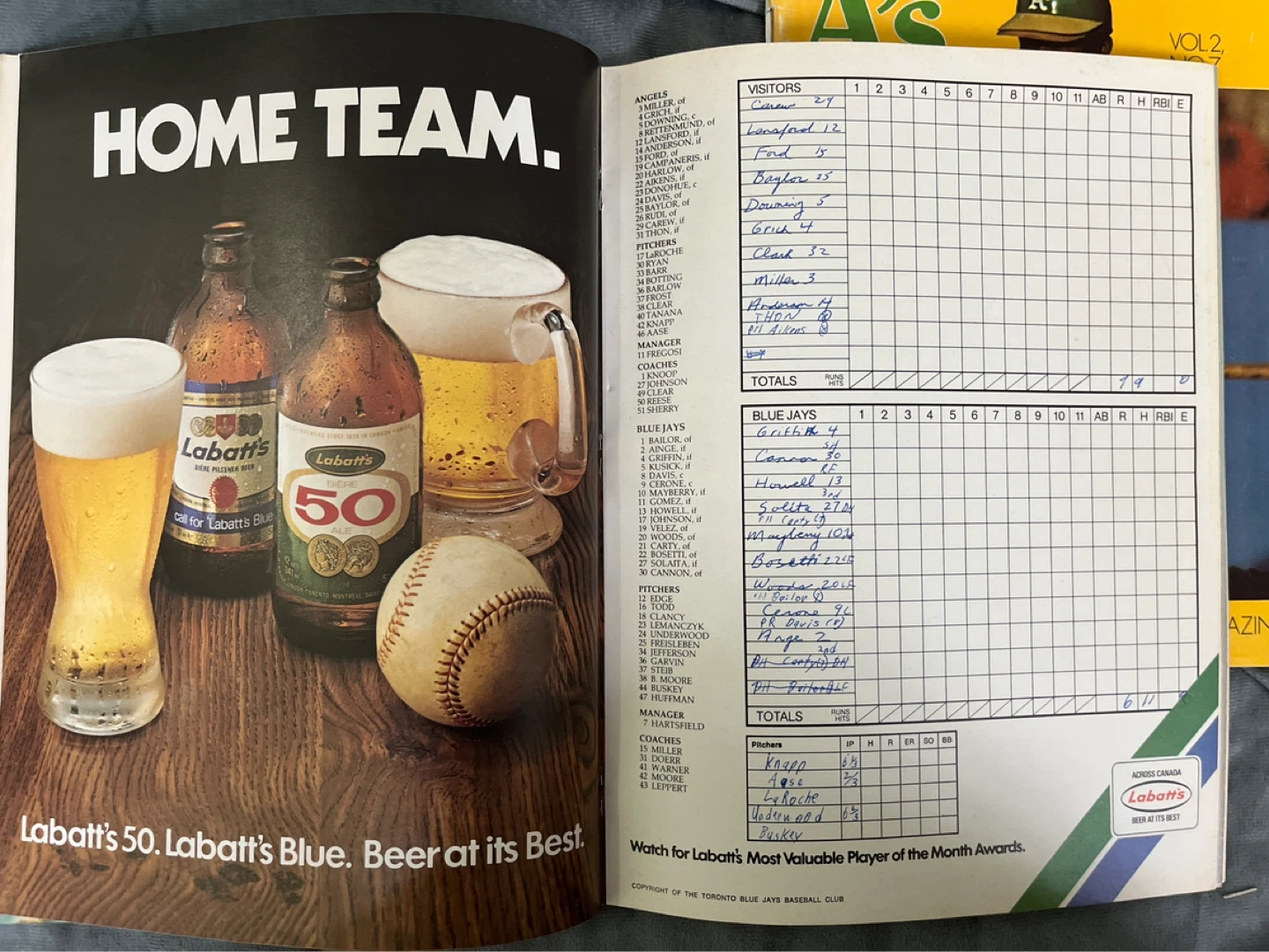 2 x vintage Blue Jays score books 1970s - photo 2