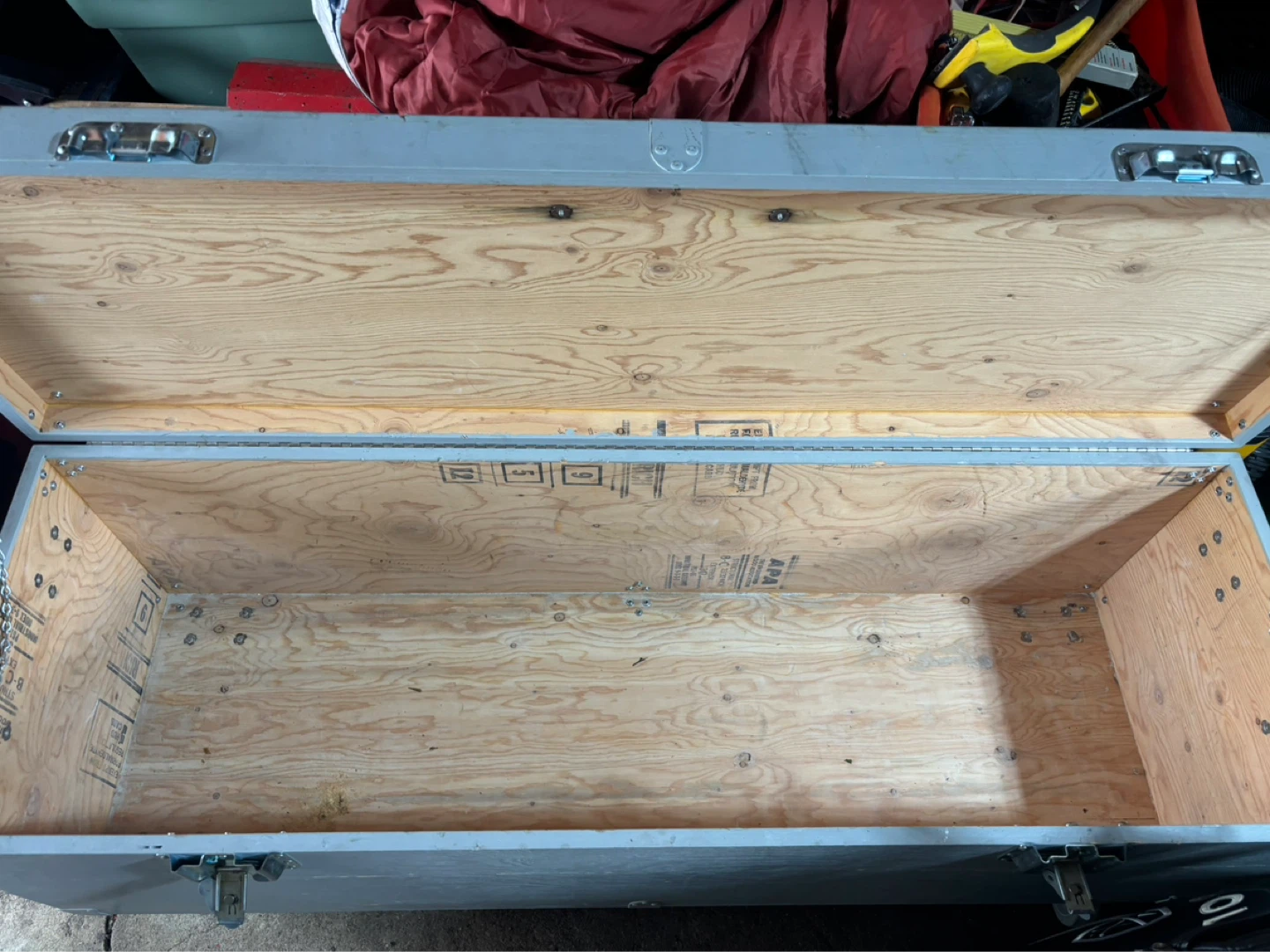 Grey Storage Trunk Chest on Wheels - photo 2