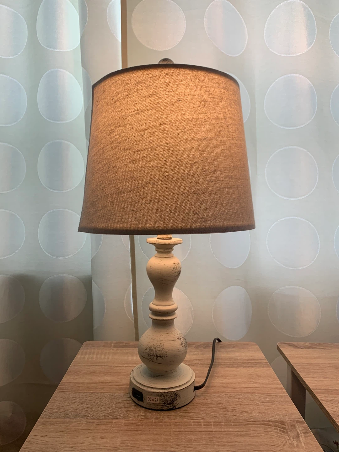 Table Lamps rustic design Set of 2 – USB Ports + Bulbs