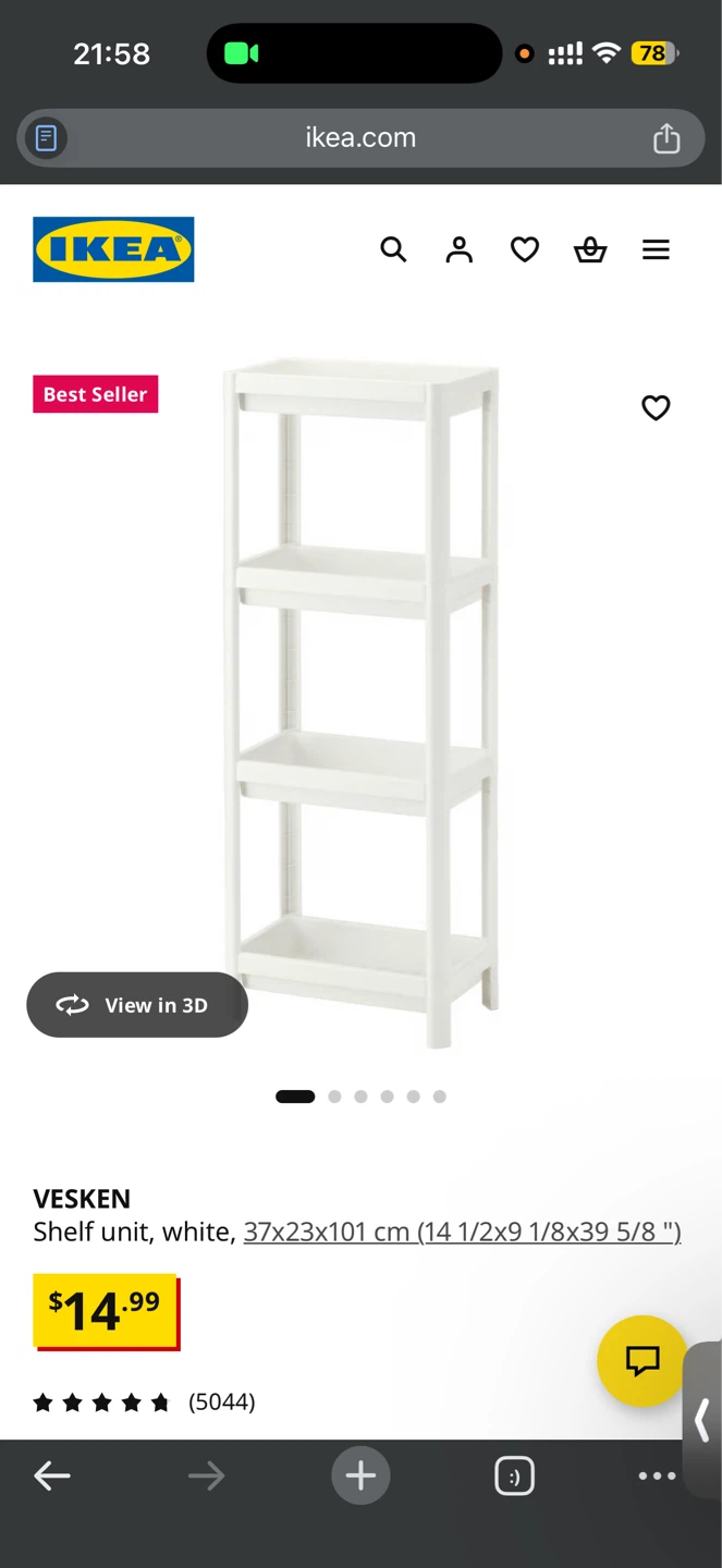 IKEA VESKEN Shelf Unit - White 🌱 - photo 2
