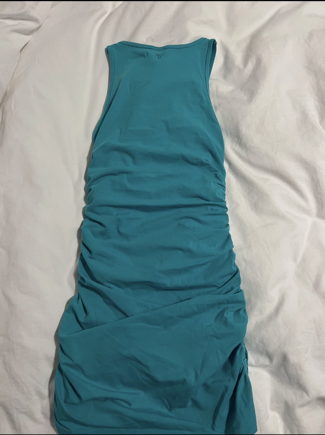 Aritzia - TNA Ruched Tank Dress Teal - photo 2