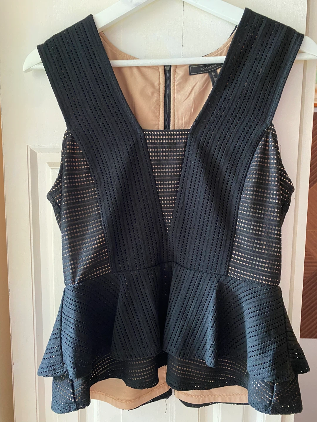 BCBGMAXAZRIA Black Peplum Small