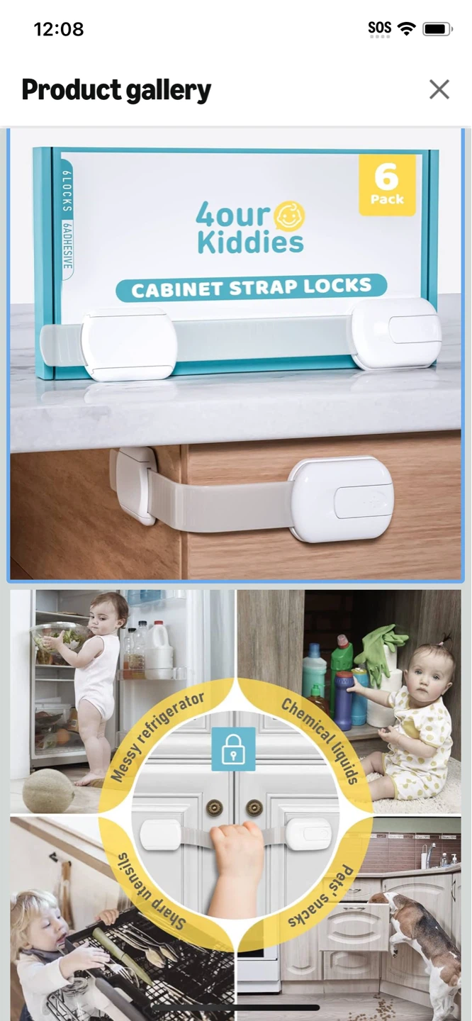 New-4our Kiddies Cabinet Strap Locks - 8 Pack - photo 4