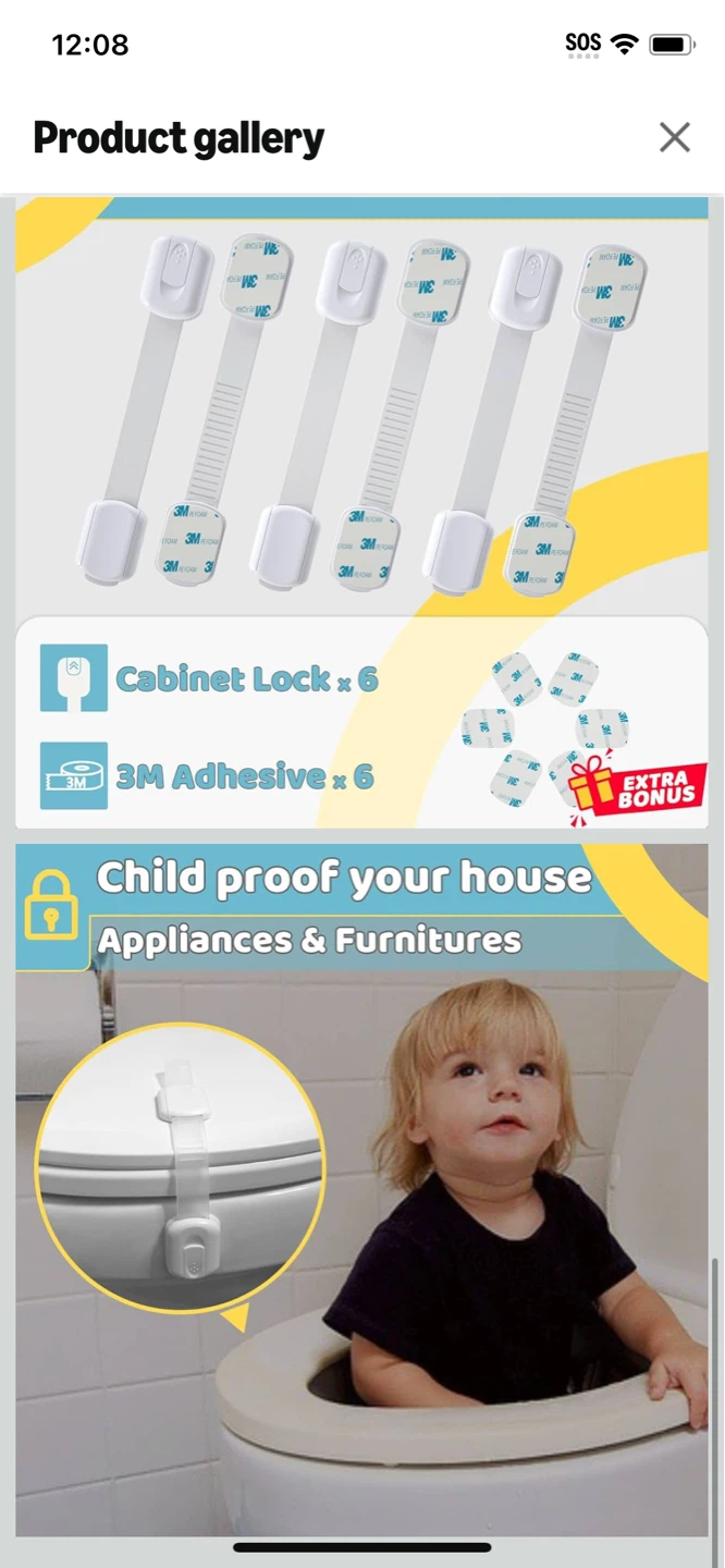 New-4our Kiddies Cabinet Strap Locks - 8 Pack