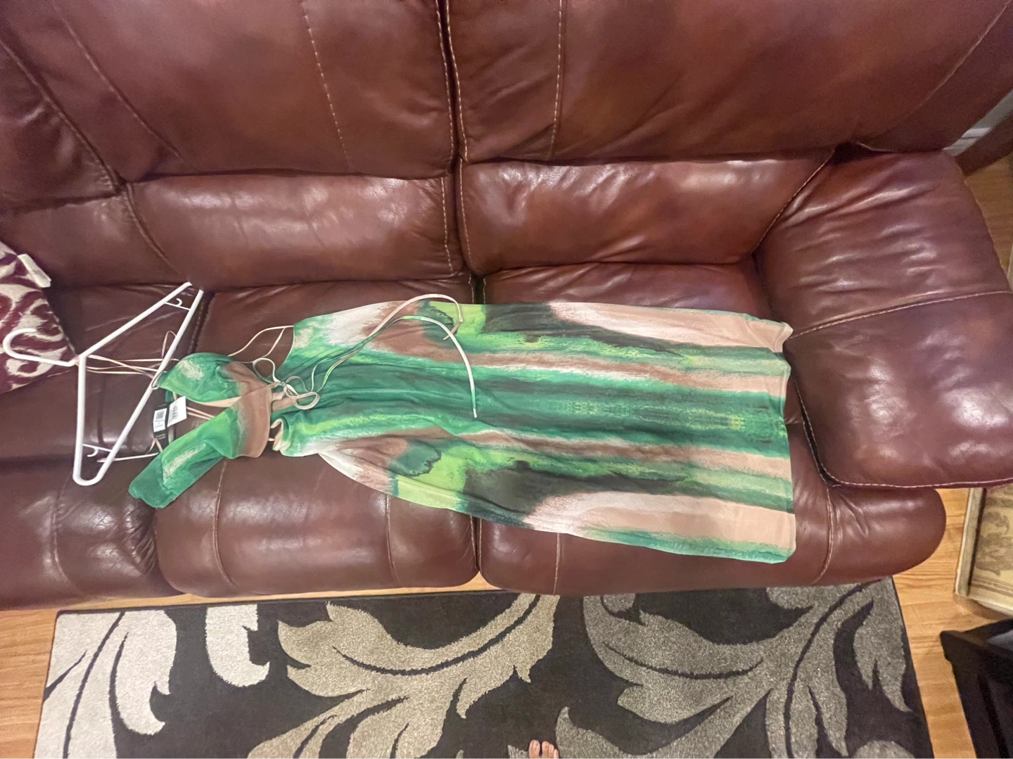 AFRM Green Watercolor Tessa Dress - Medium - photo 2