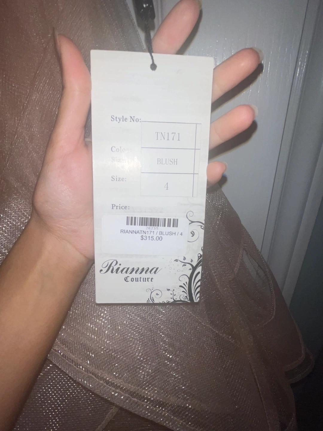 Rianna Couture Blush Tulle Dress Size 4 - photo 3