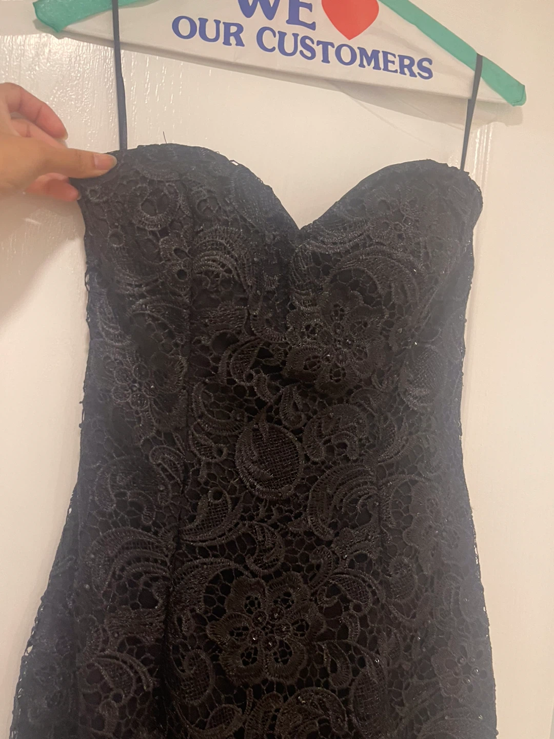 Claudine Black Lace Strapless Mermaid Dress Size 2 - photo 2