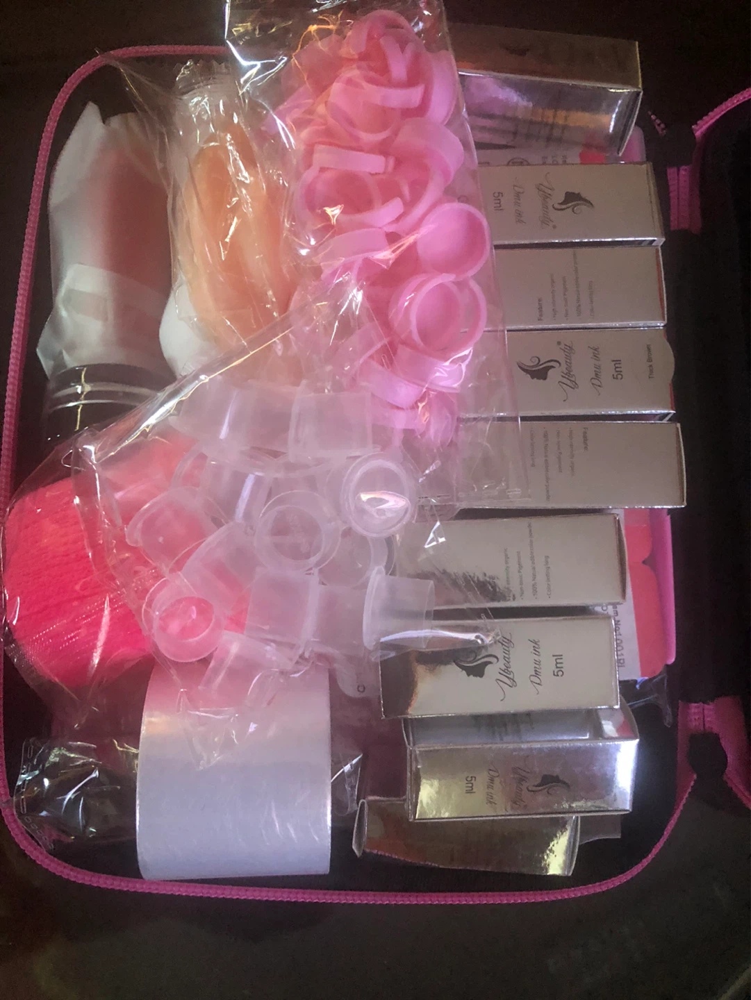 Pink Marble Makeup Train Case with 5ml Ink Bottles - photo 3