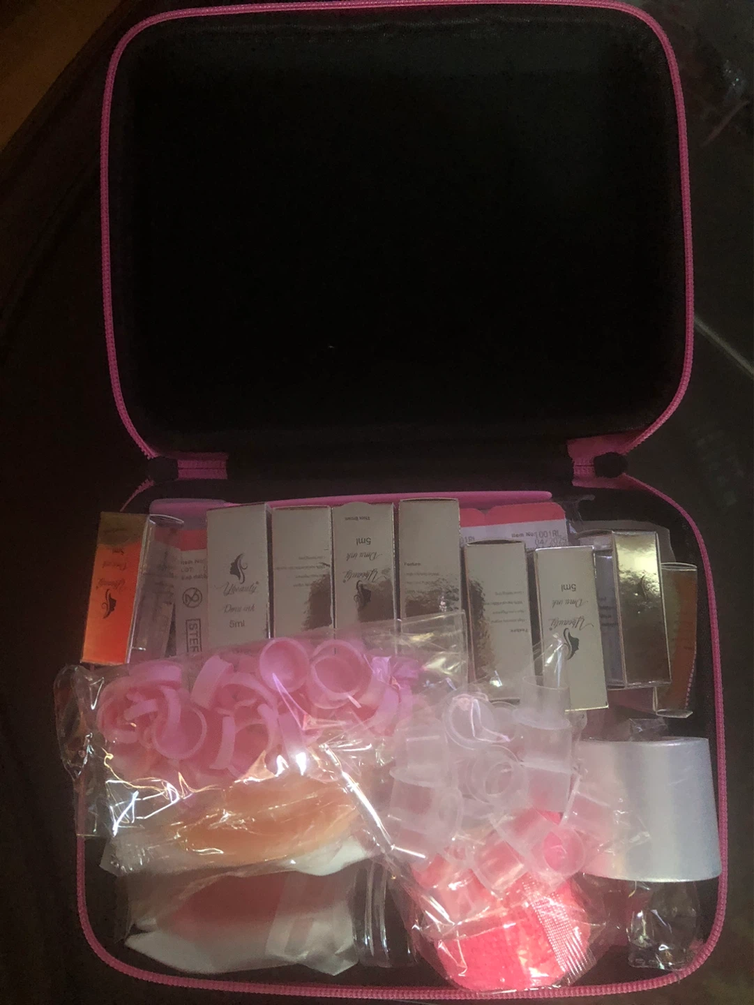 Pink Marble Makeup Train Case with 5ml Ink Bottles - photo 4