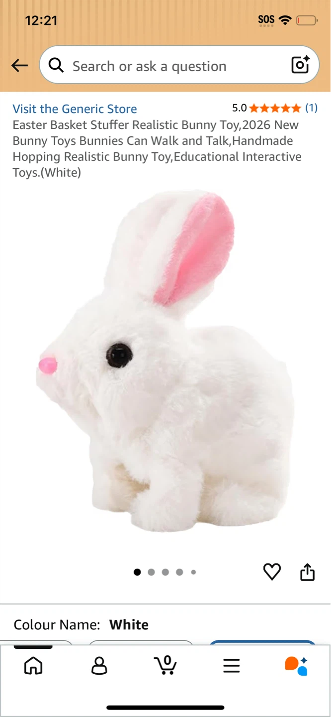 Bunby Bunny Realistic Interactive Plush Toy - White