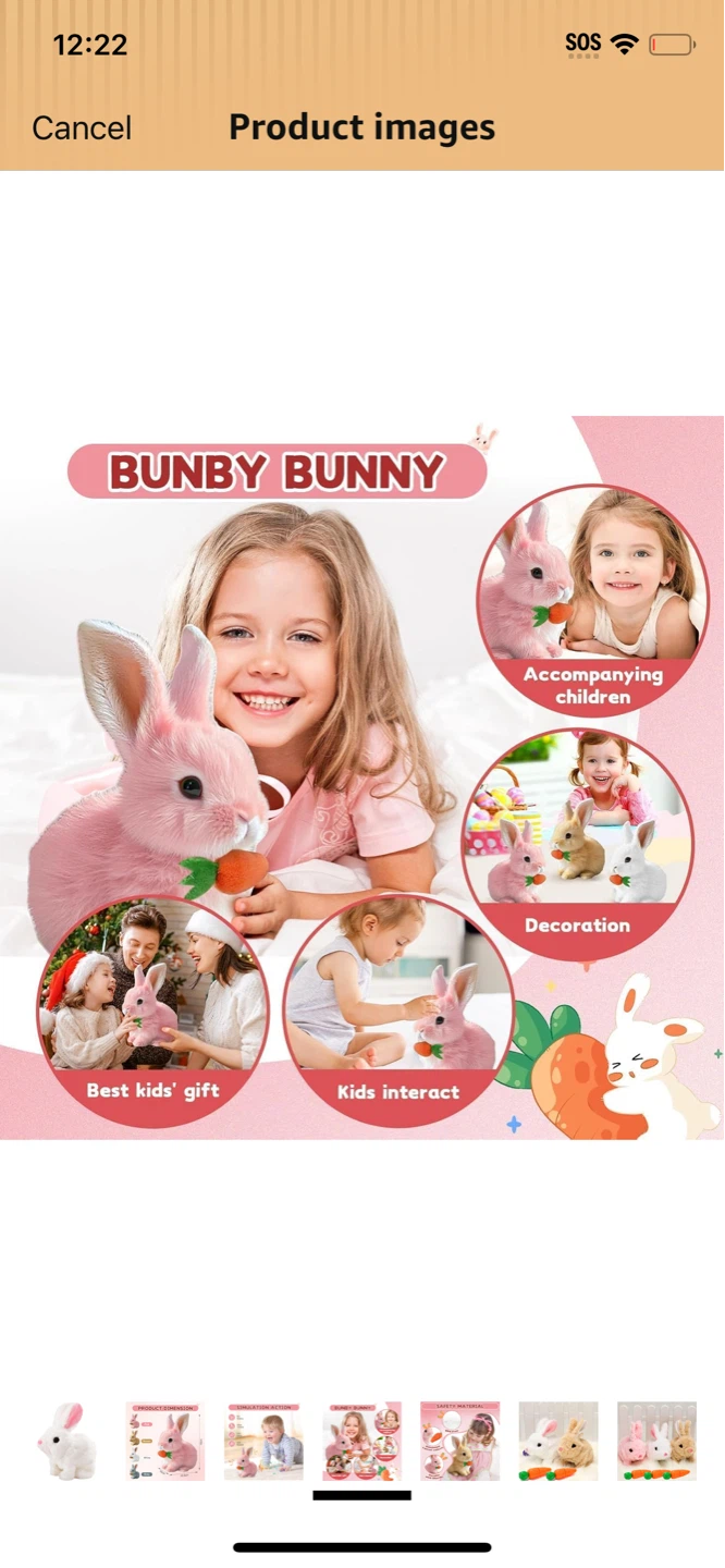 Bunby Bunny Realistic Interactive Plush Toy - White - photo 2