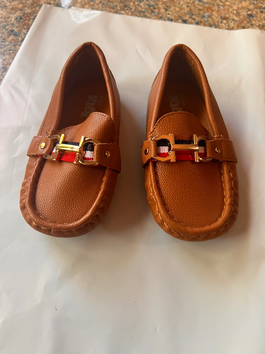 Stylo Kidz Brown Faux Leather Loafers