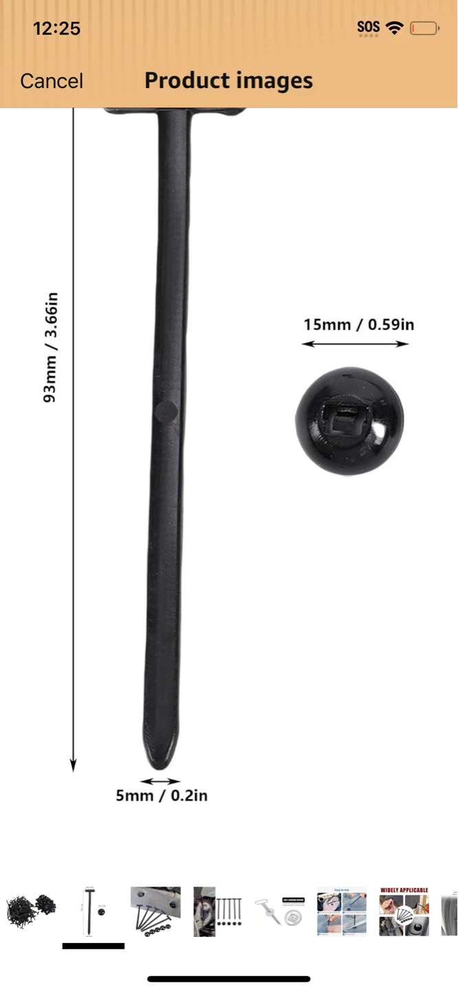10 x Black T-Type Cable Zip Tie Fasteners - photo 2