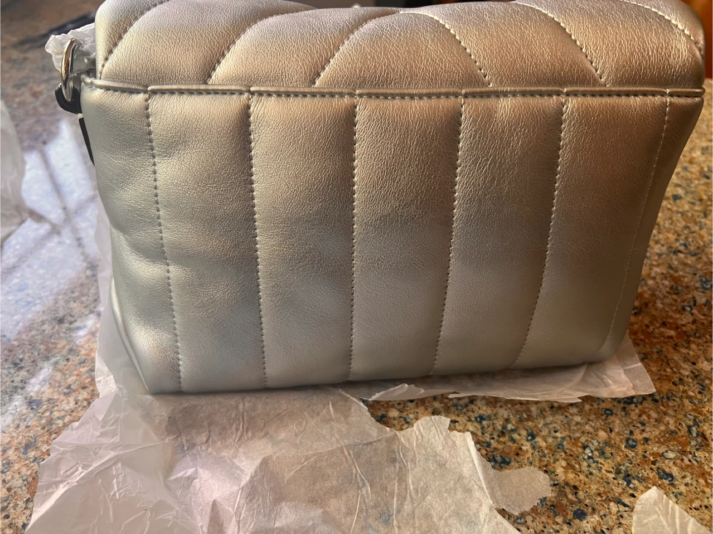 Victoria's Secret Silver Quilted Shoulder Bag - photo 2