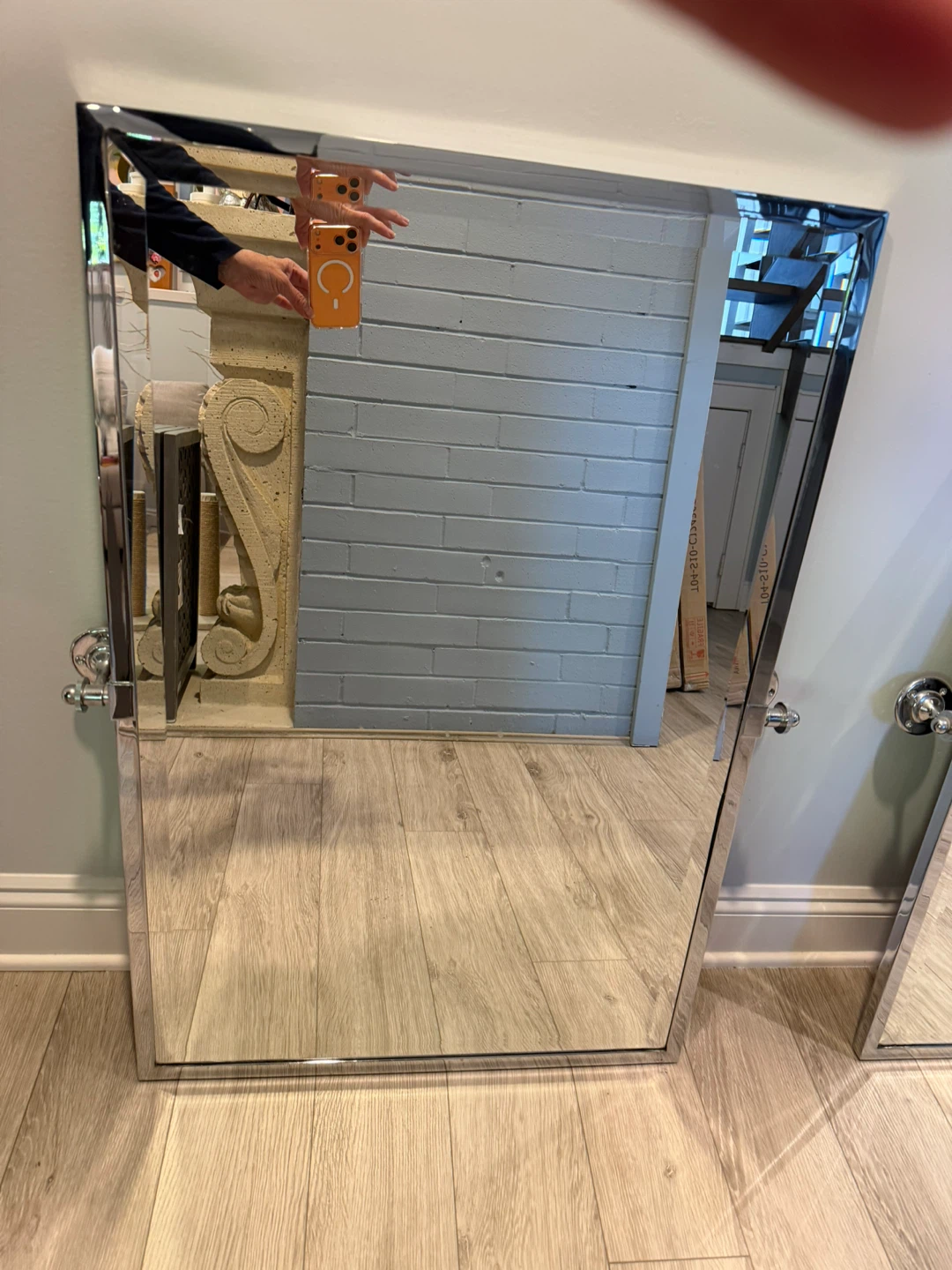 Two Chrome Framed Bathroom Mirrors - photo 2