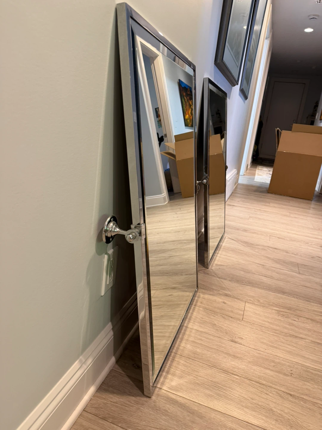 Two Chrome Framed Bathroom Mirrors - photo 4