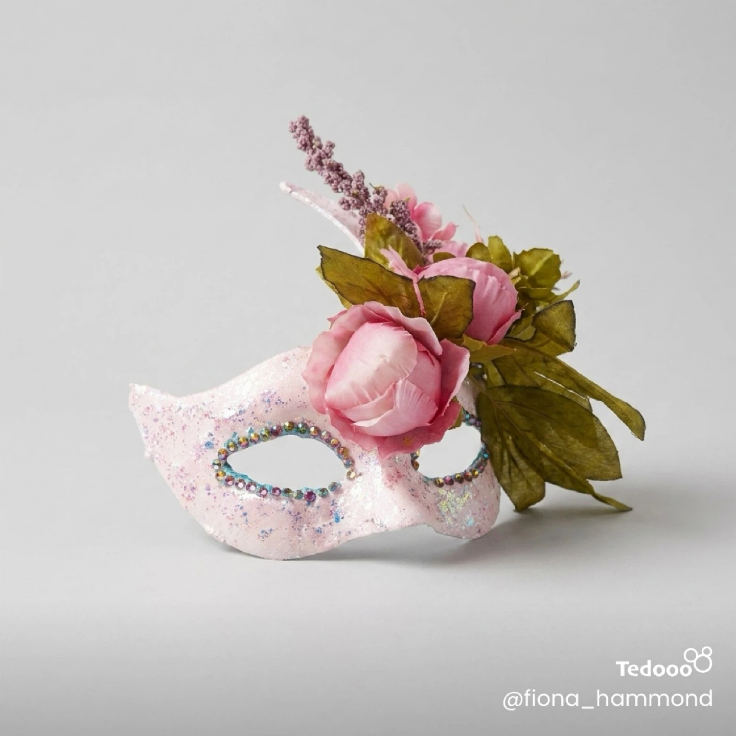 Masquerade Mask with Flowers - handmade - photo 2