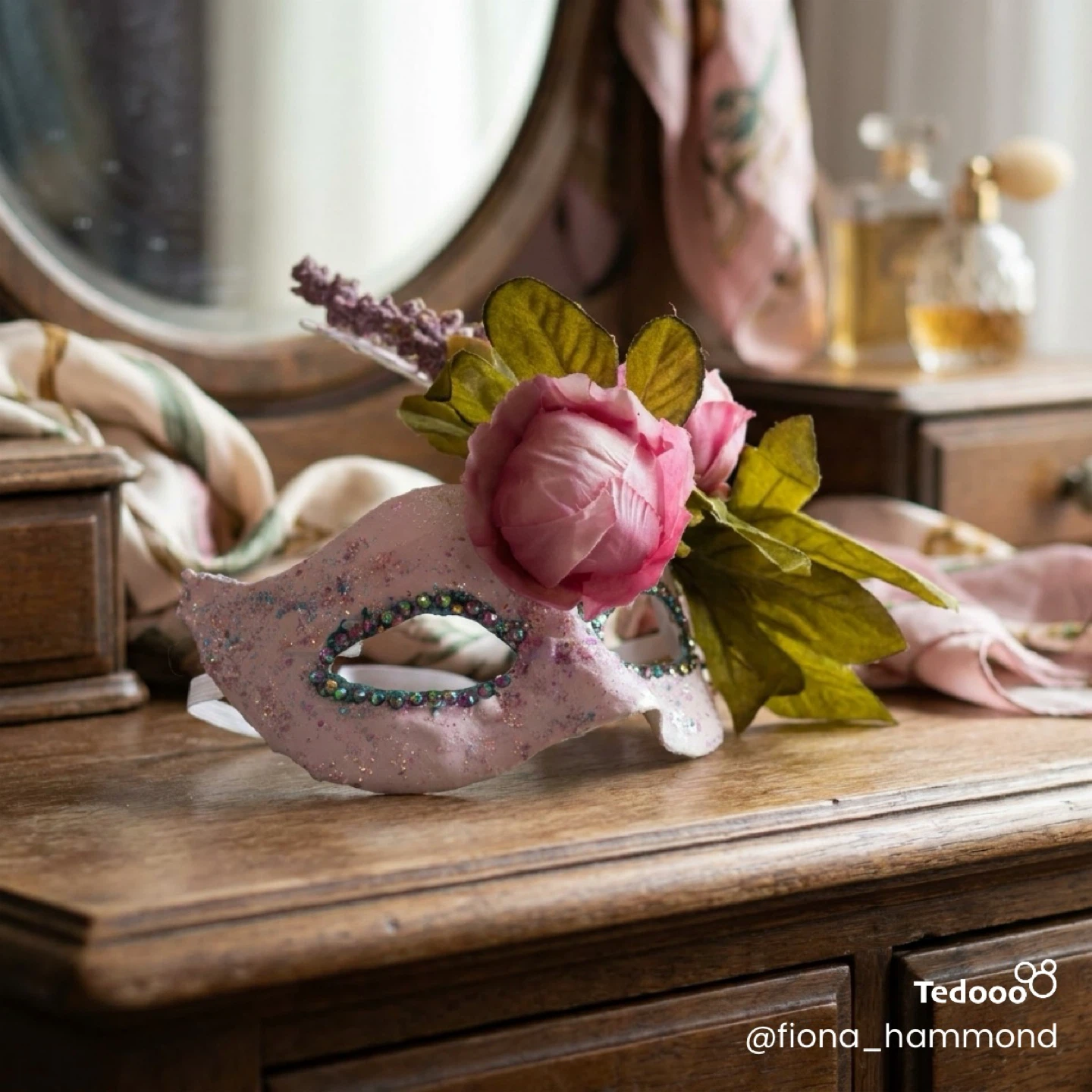Masquerade Mask with Flowers - handmade - photo 3