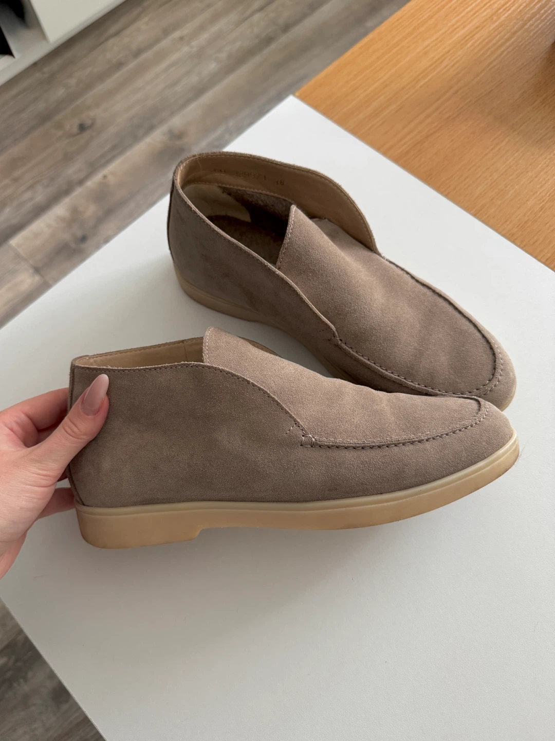 Genuine Suede Ankle Loafers - Size 38