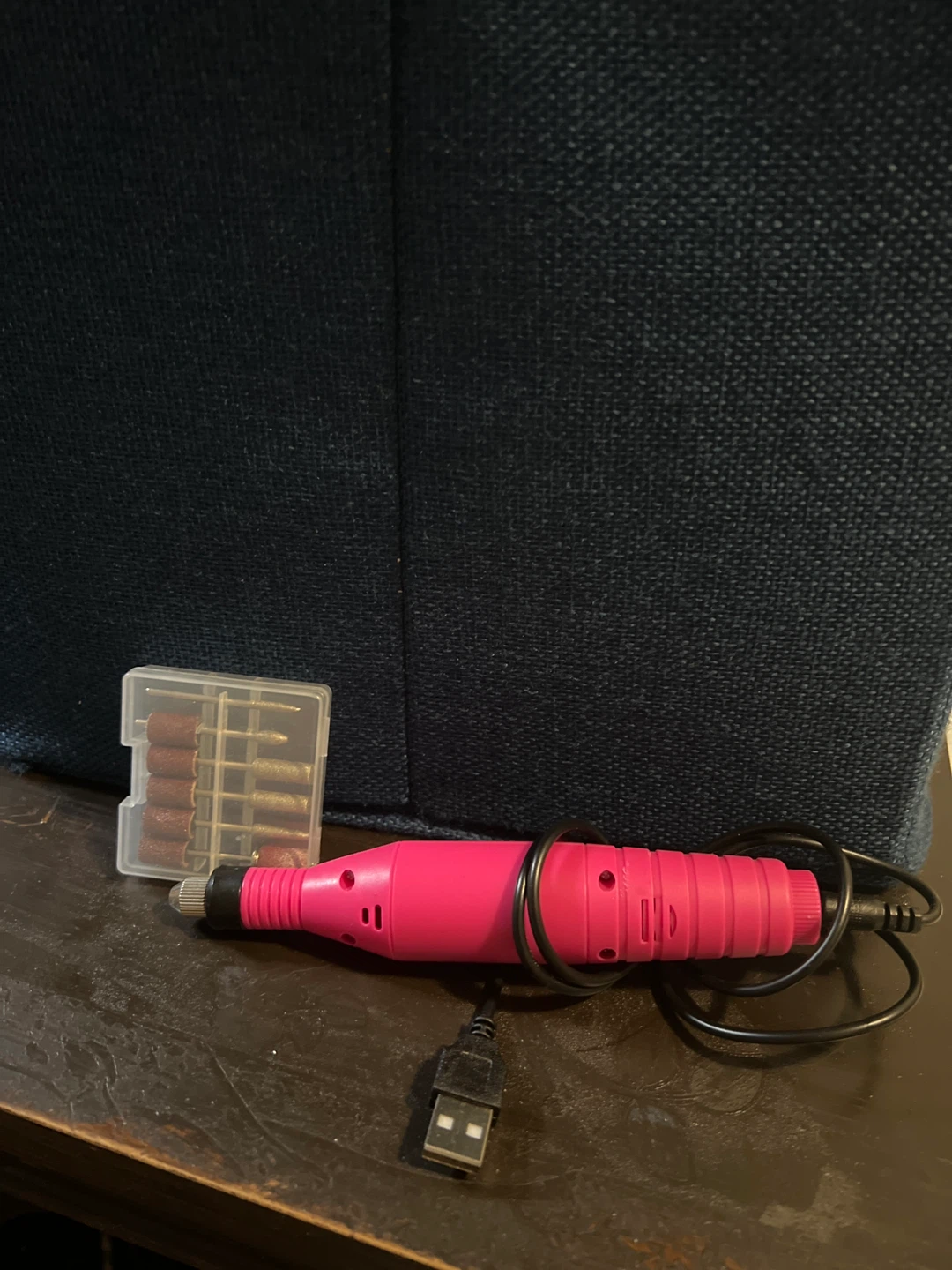 Pink USB Nail Drill with Bit Set