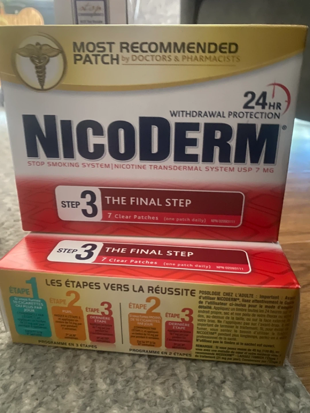 Nicoderm Step 3 Nicotine Transdermal System Patches - 7mg - photo 2