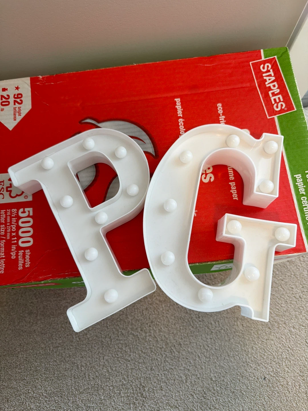 White LED Marquee Letters P & G