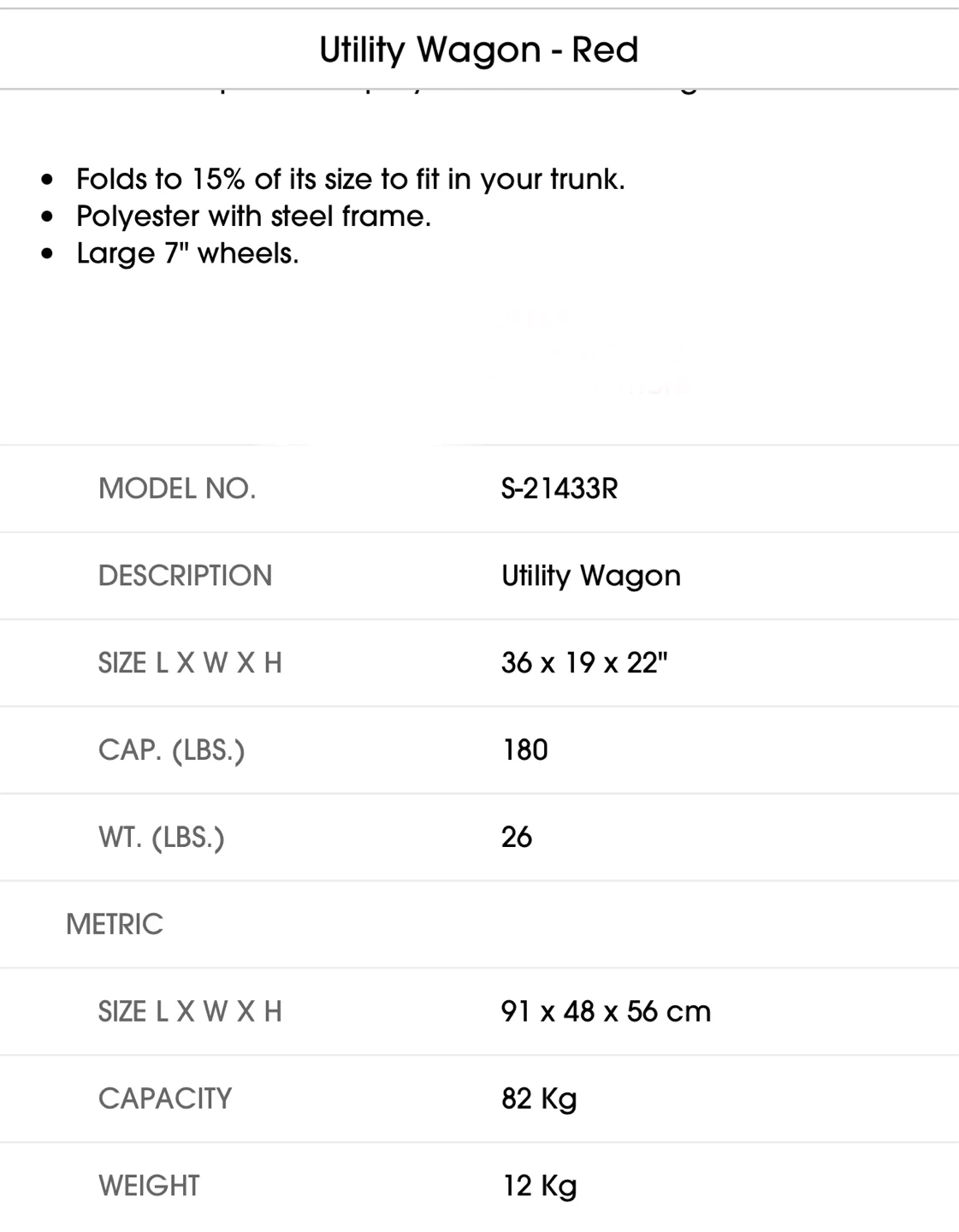 Uline Red Utility Wagon - photo 5