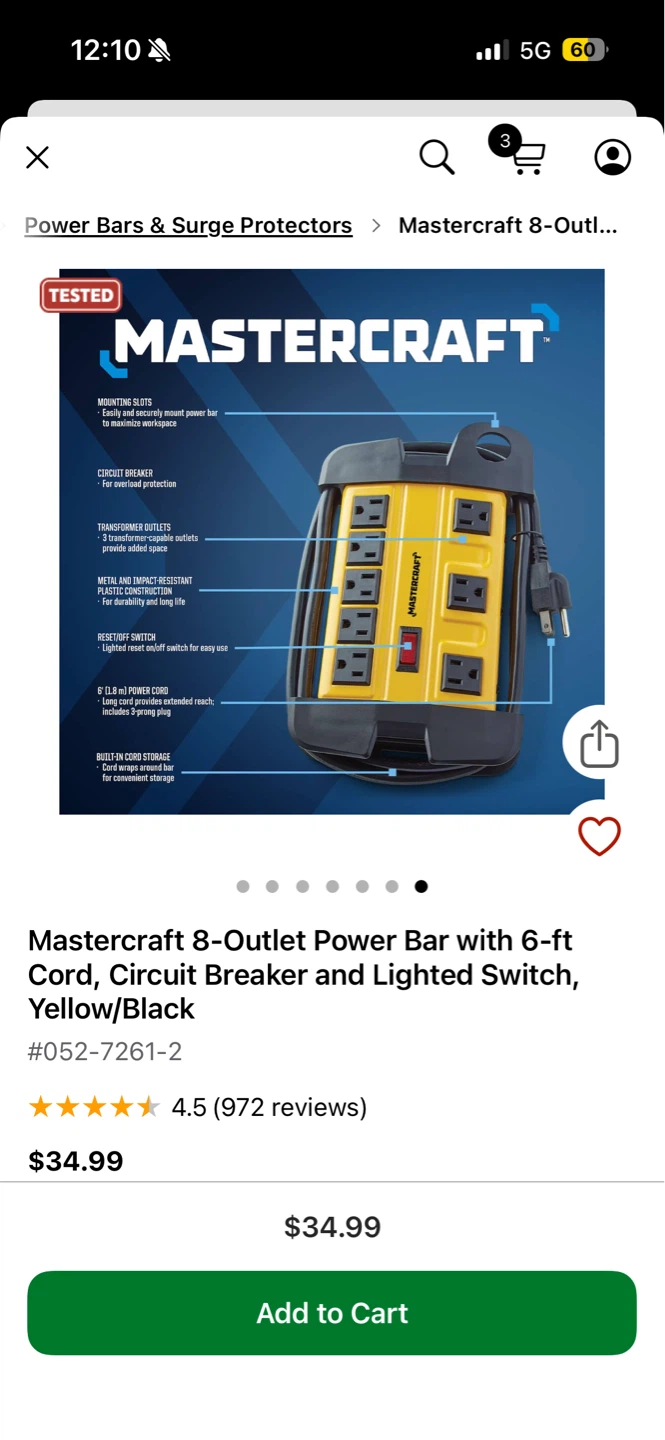 🌱 Mastercraft 8-Outlet Power Bar - photo 5