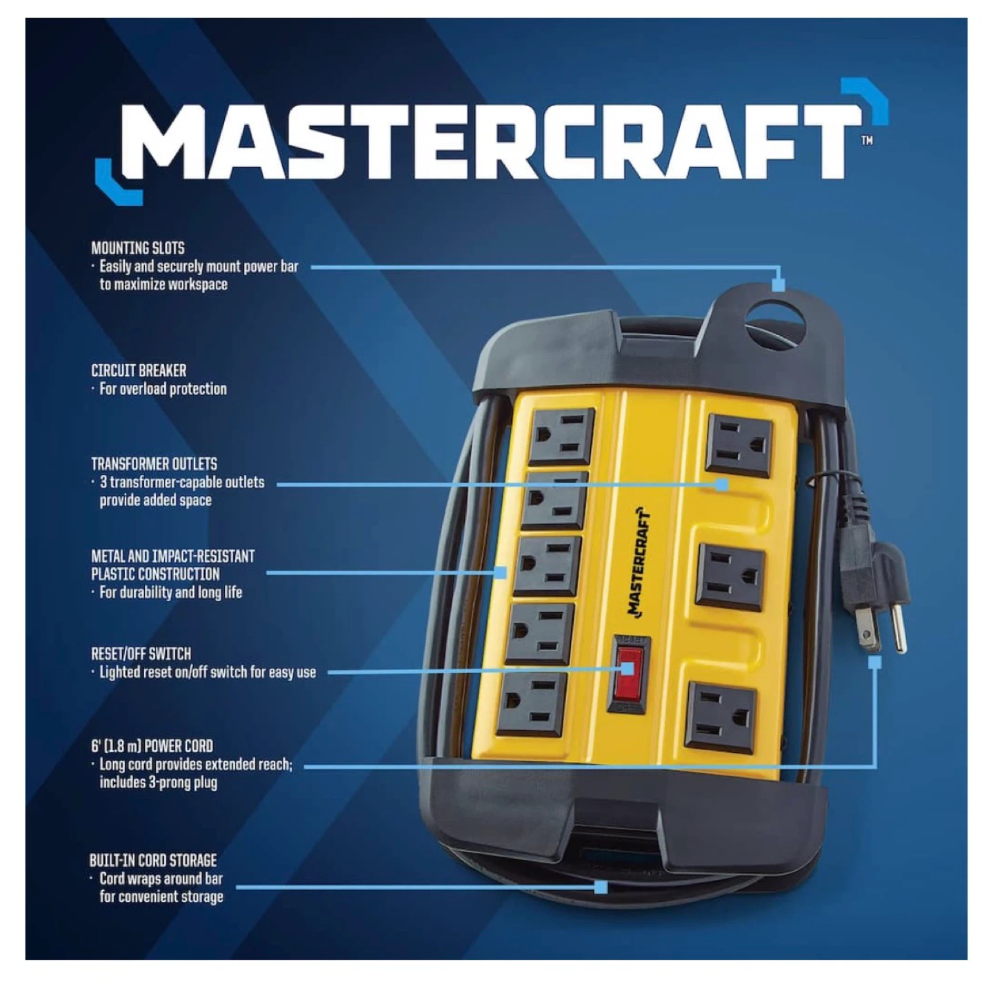 🌱 Mastercraft 8-Outlet Power Bar - photo 2
