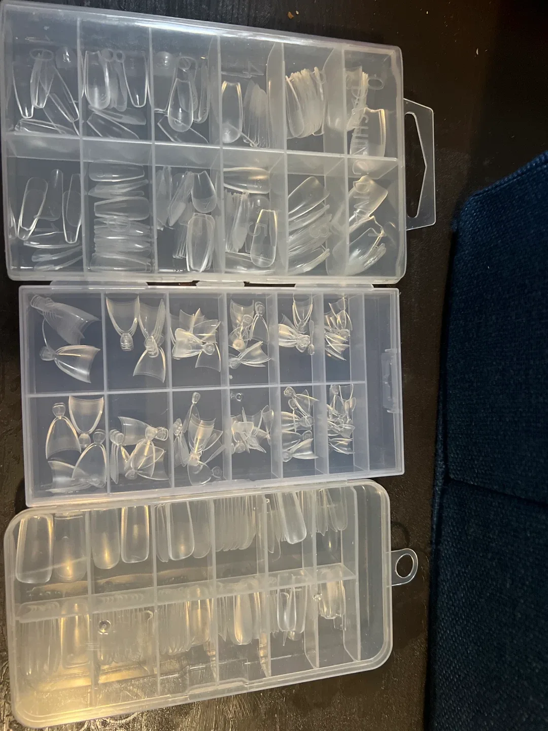 Assorted Clear False Nail Tips with Storage Case