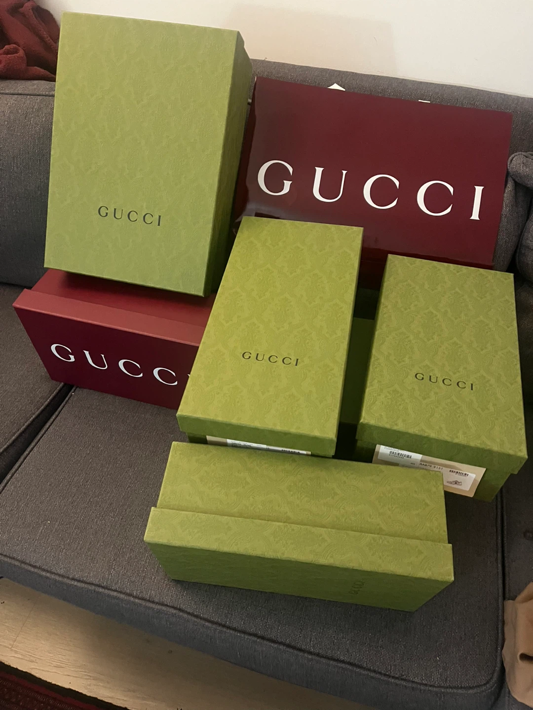 🌱 Gucci Green Embossed Boxes 🌱 (Set of 4)