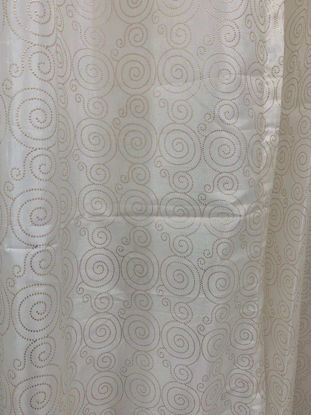 Cream Swirl Pattern Fabric Shower Curtain - photo 2