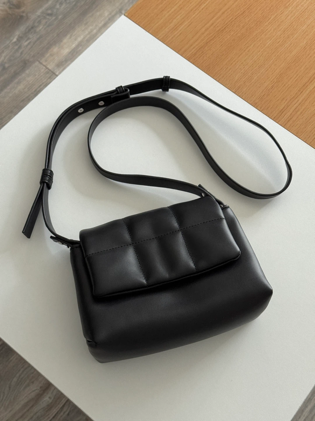 C&A Black Faux Leather Crossbody Bag