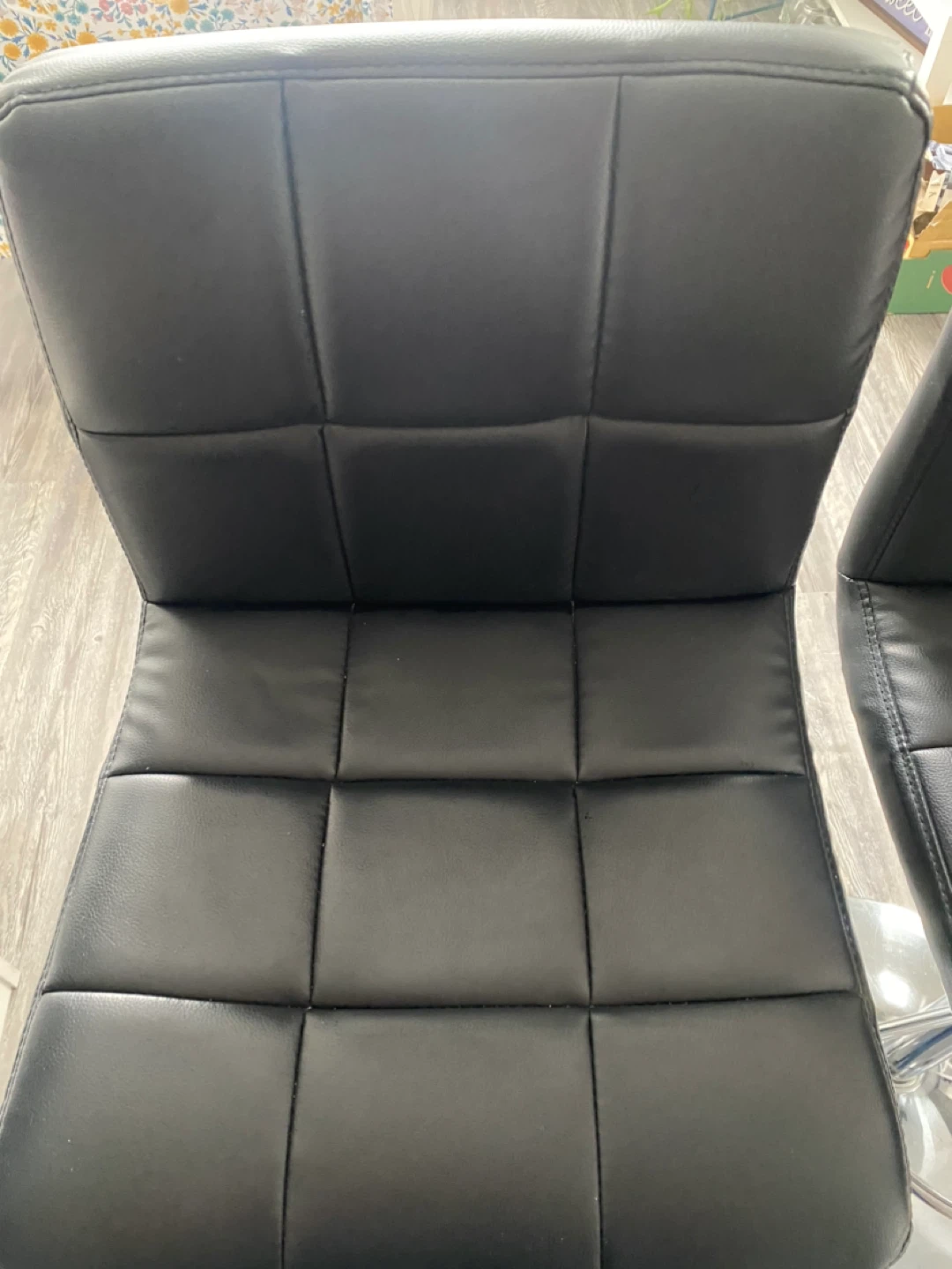 Set of 2 Black Faux Leather Bar Stools - photo 5